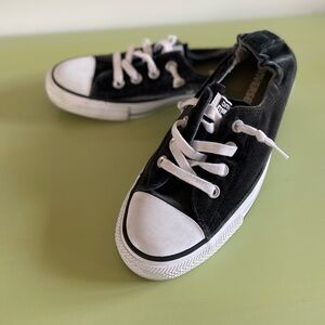 Converse Chuck Taylor All Star Velvet Black and White Canvas Sneakers